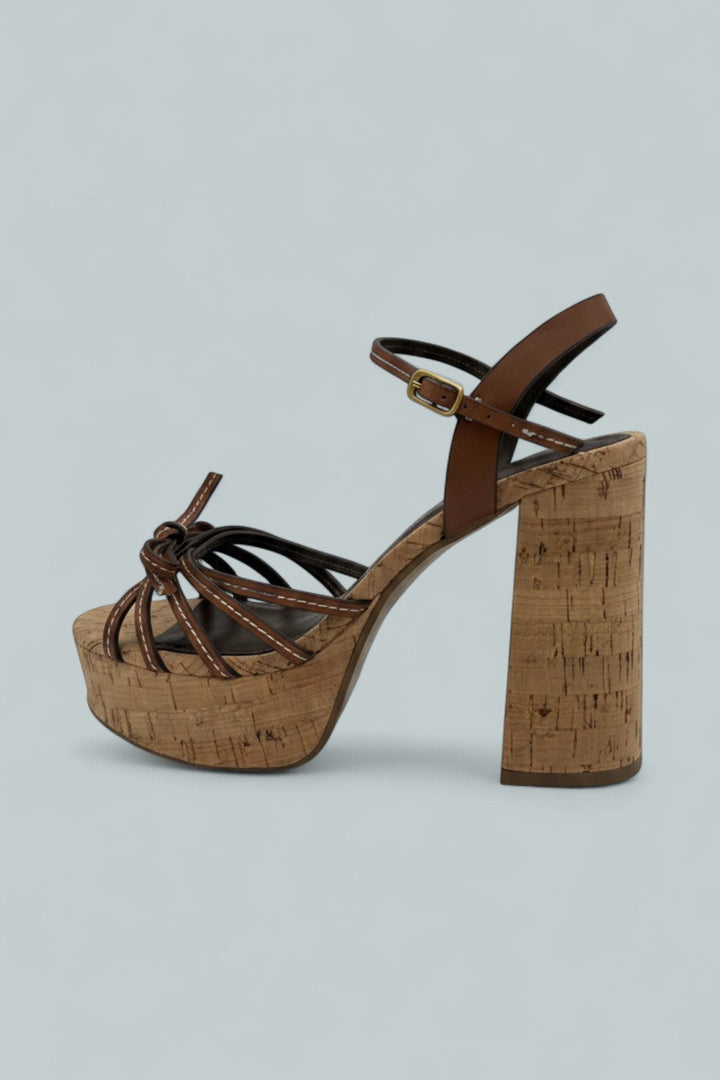Geler Platform Sandals - Cognac Leather