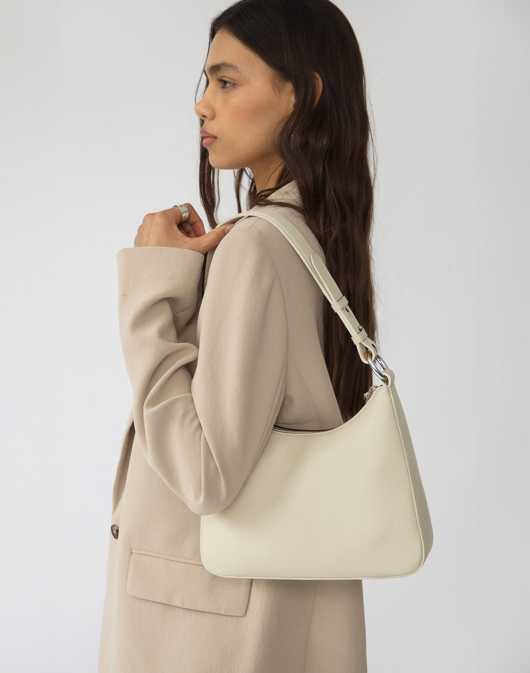 Luxe Medium Shoulder Bag - White