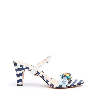 Striped Floral Open Toe + White Twiggy - Multi Color