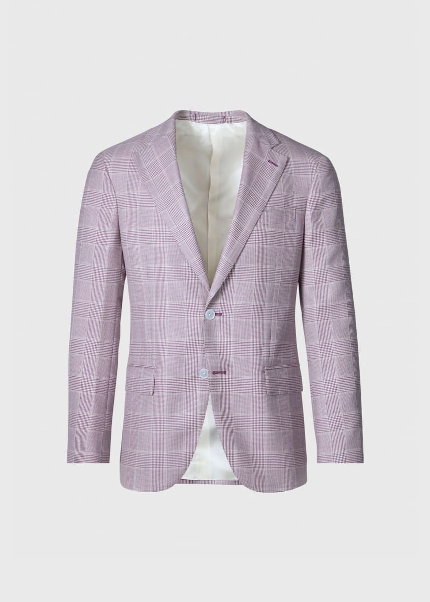Cashmere Plaid Jacket - Plum