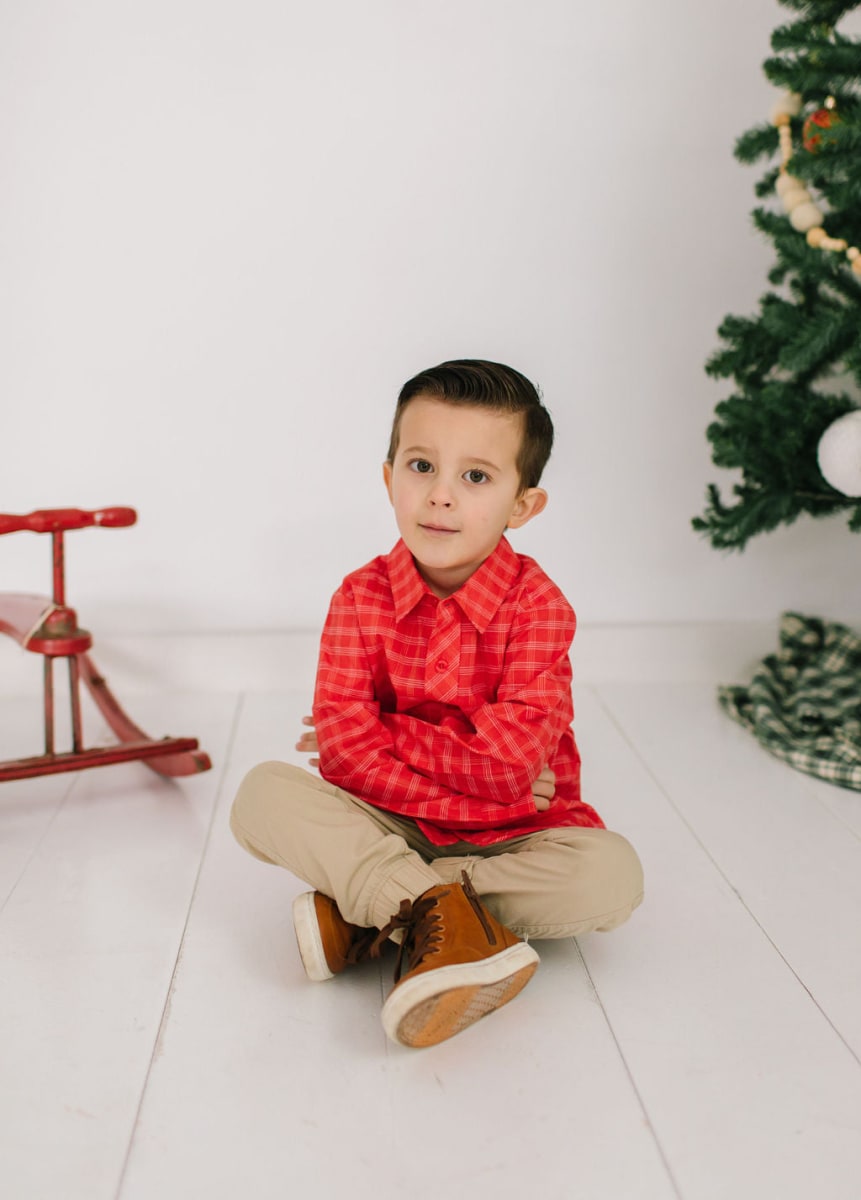 Boys Button Down - Red Picnic Plaid