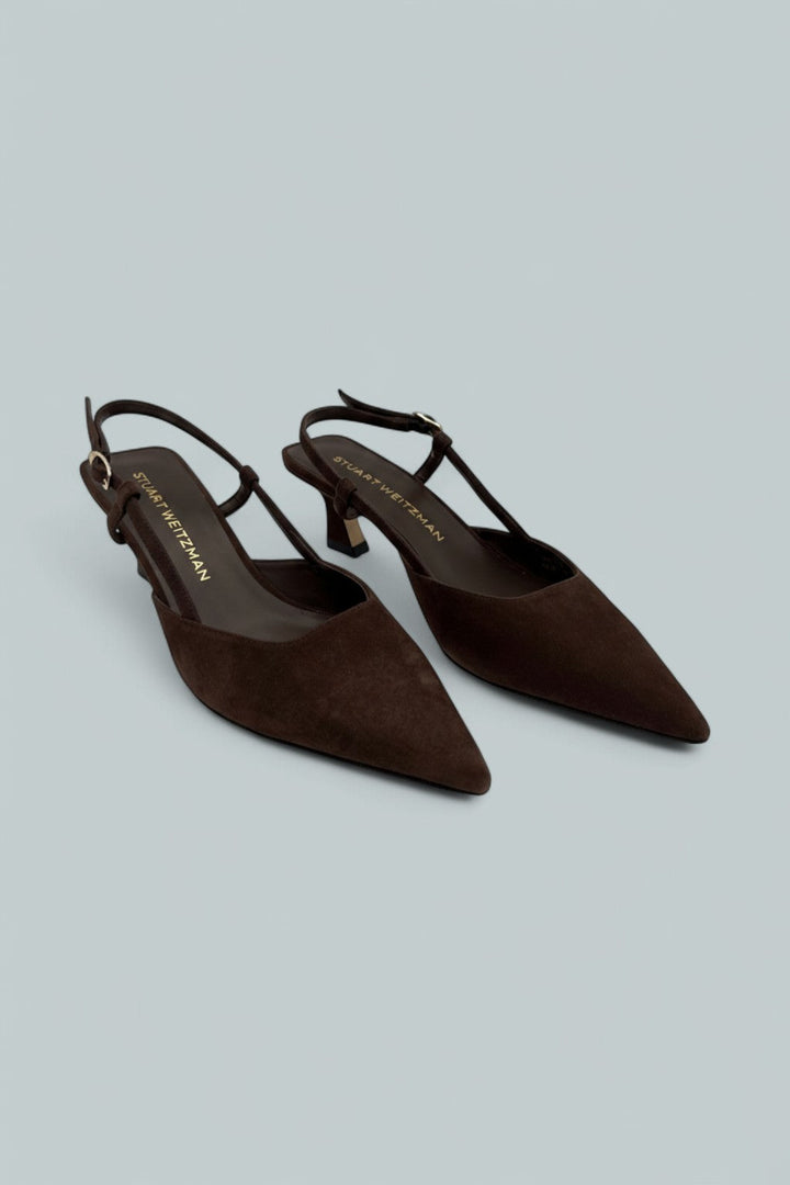 Women's Vinnie 50 Slingback Suede Pumps - Walnut