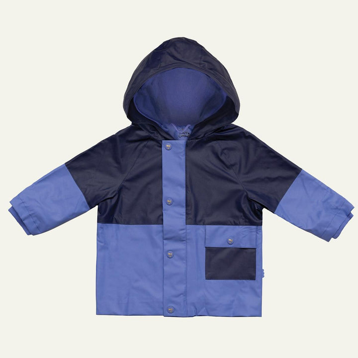 Colorblock Kid Raincoat - Peri Blue/ Navy