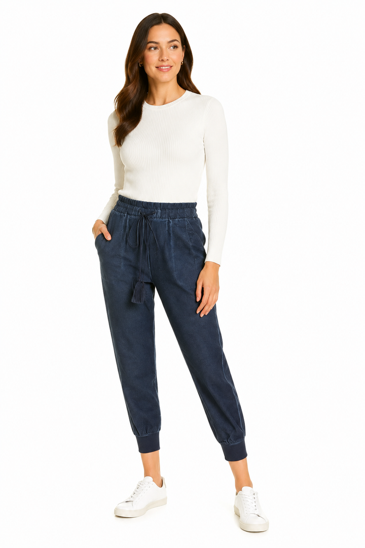 Meghan Paperbag Sweatpants - Navy