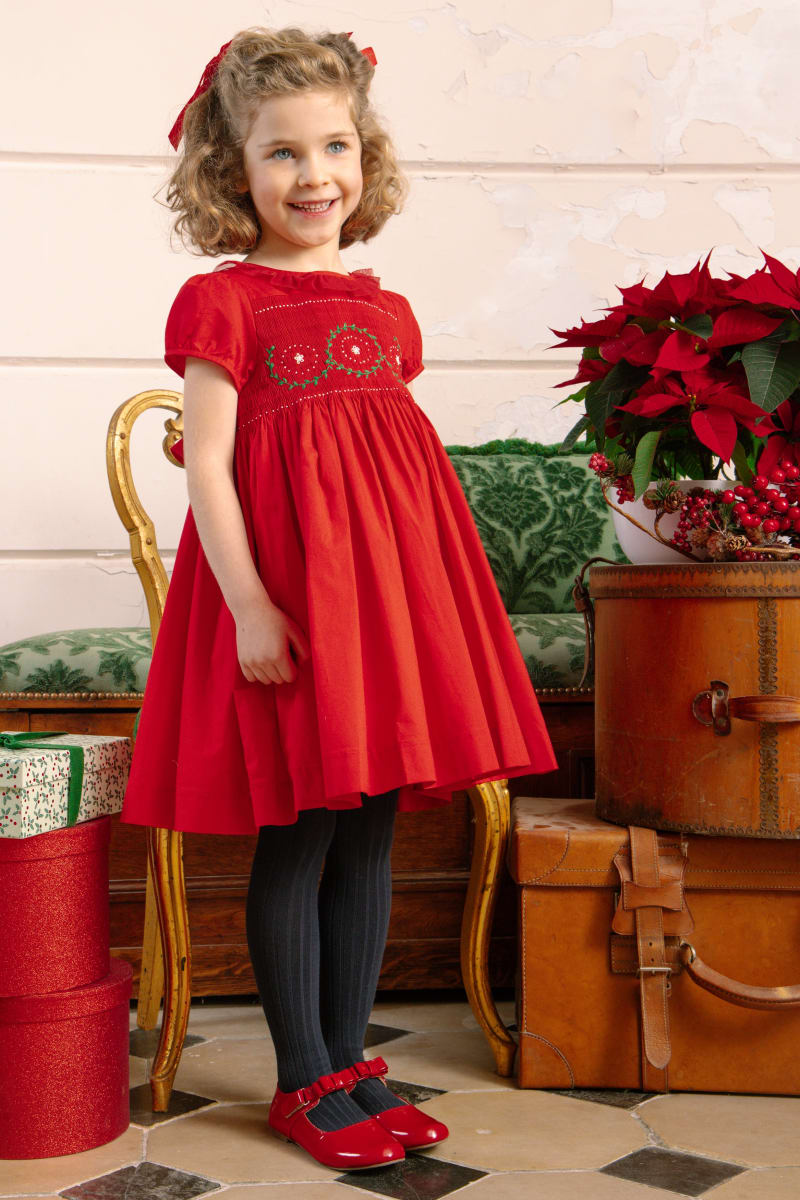 Sofia Smocked Dress - Red