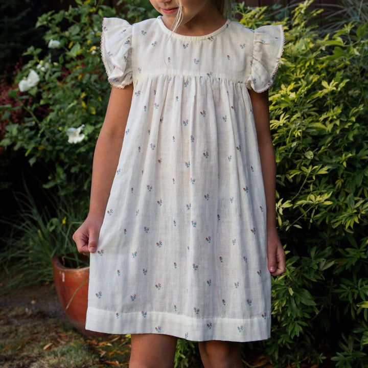 Hannah Dress with Flutter Sleeves | Petit Floret