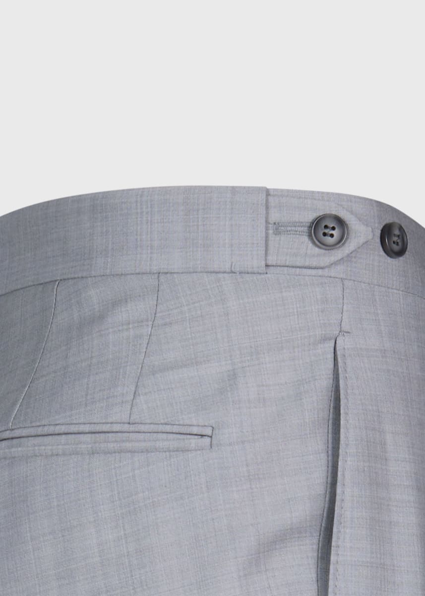Textured Solid Wool Suit - Light Grey
