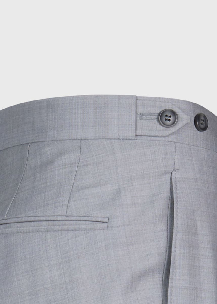 Textured Solid Wool Suit - Light Grey