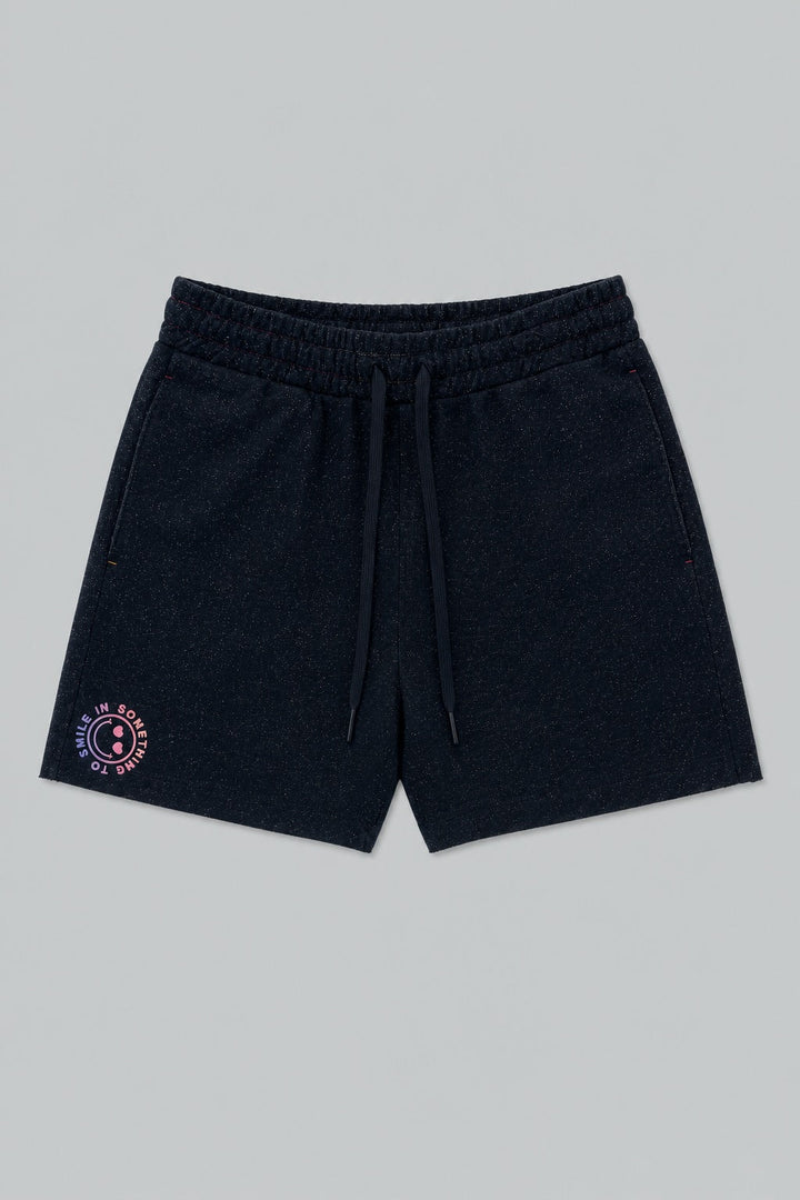 Something To Smile In Sweatshorts - Black