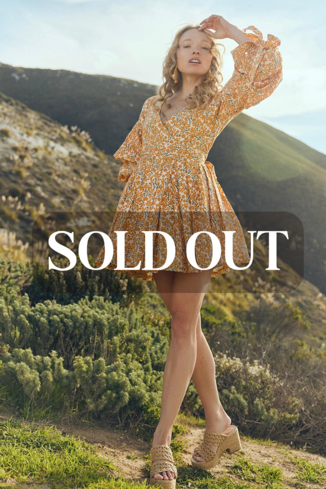 Rachael Wrap Mini Dress - Ivory/Clementine Floral - FINAL SALE - Dresses