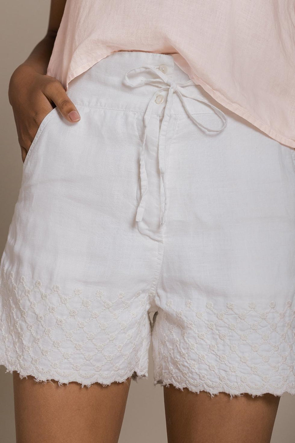 Raindrops on Flip Flops Shorts - Coconut White - Shorts