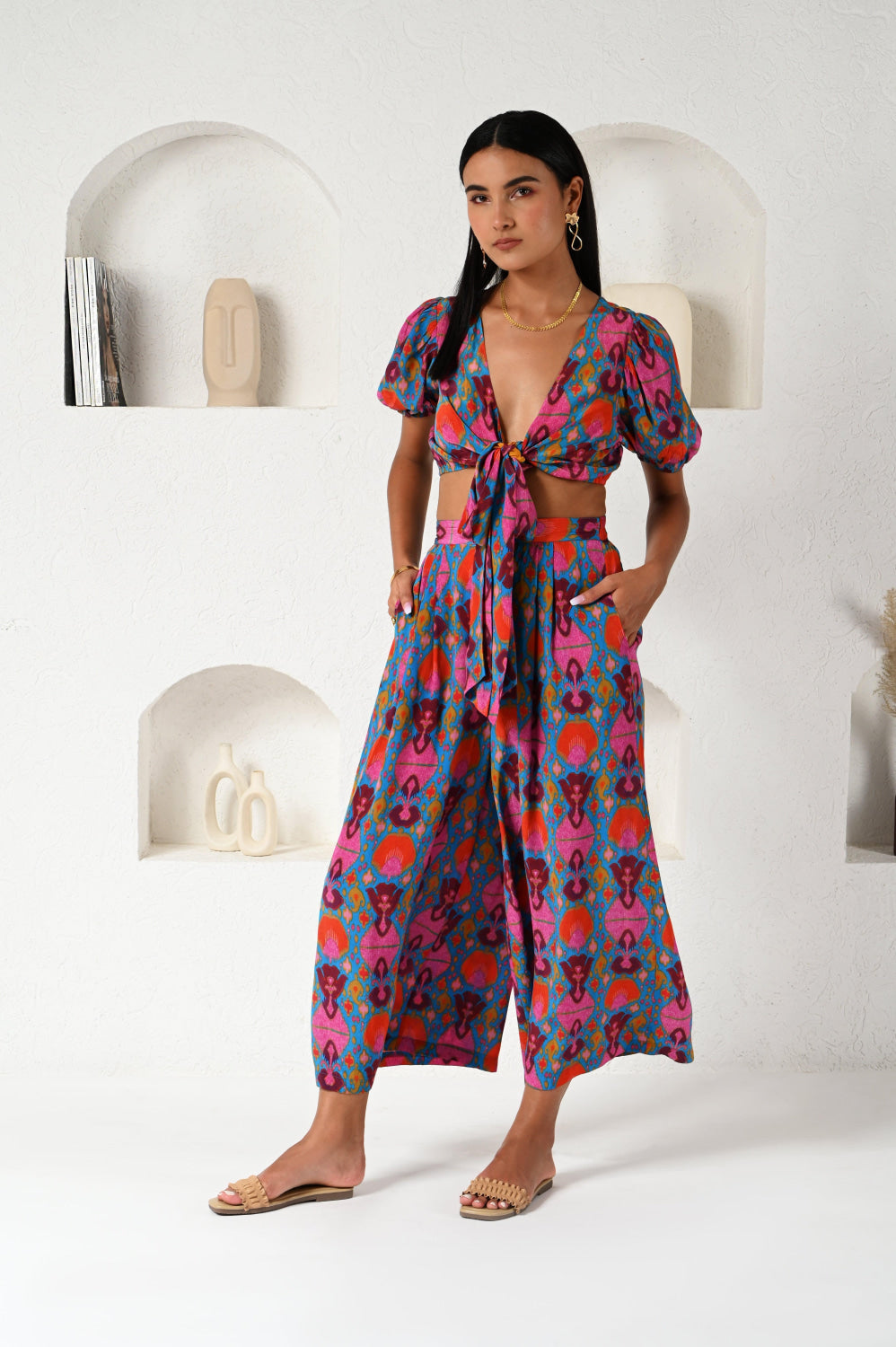 Rami Pant - Abstract Ikat Multi - Pants