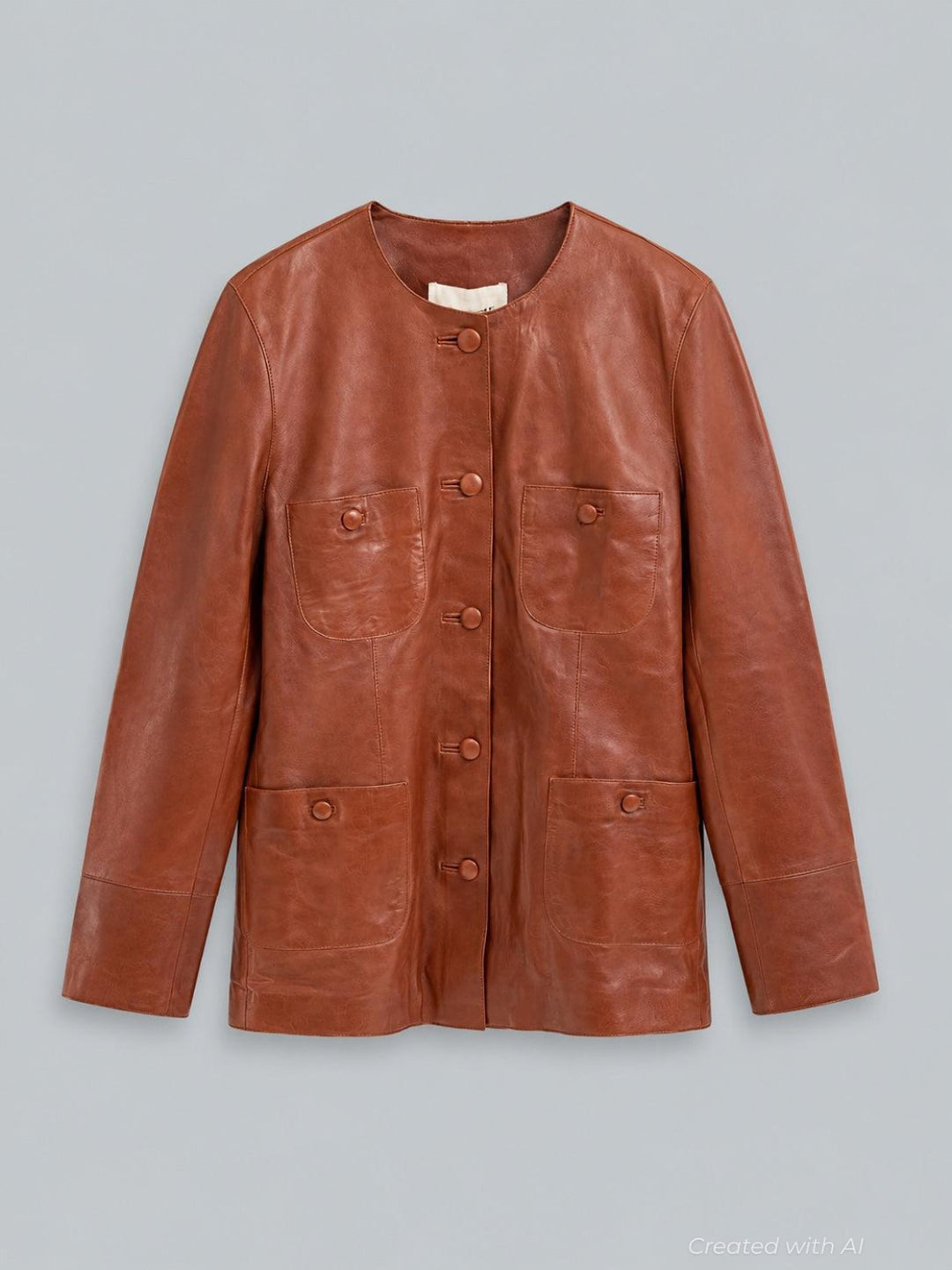 Rani Leather Jacket - Brown - L - Jacket