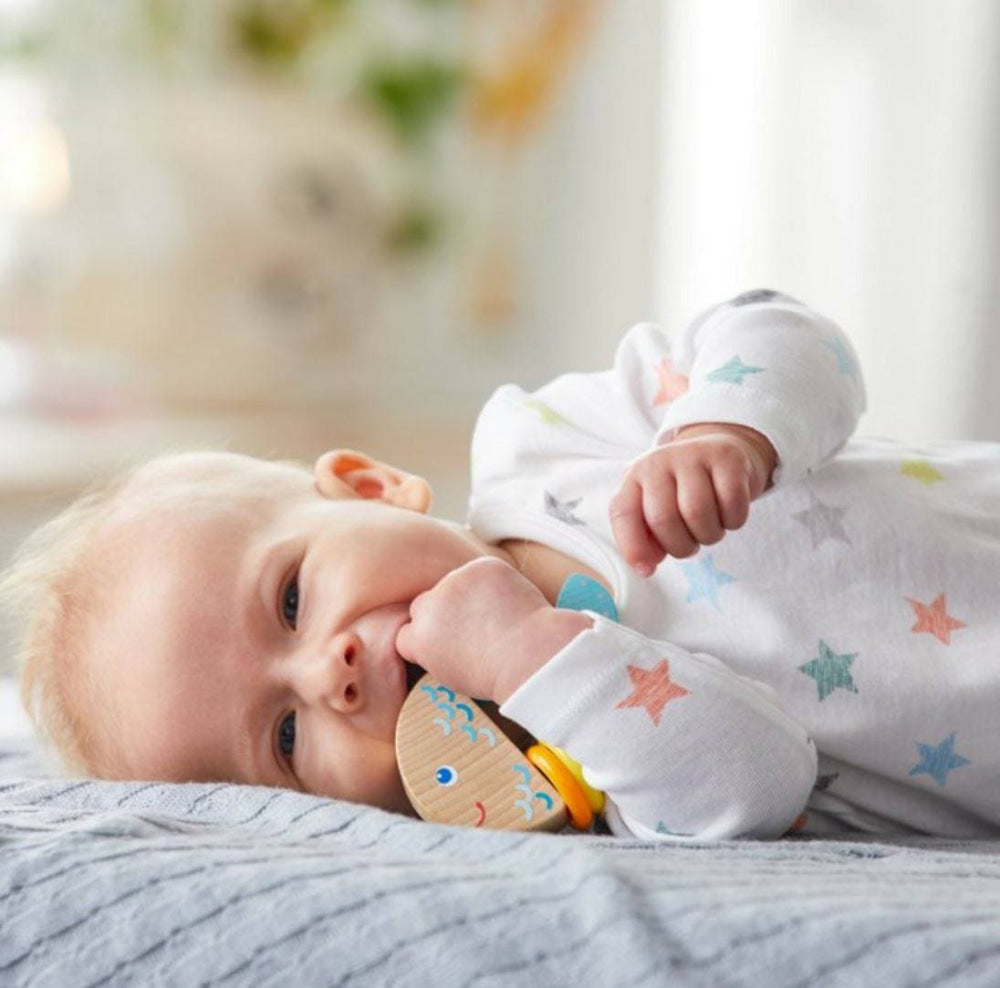 Rattlefish Wooden Baby Rattle - ’Rattles - Baby Adult’