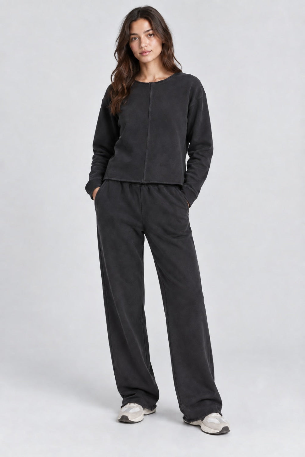 Raw Edge Sweatpants - Black - Sweatpant