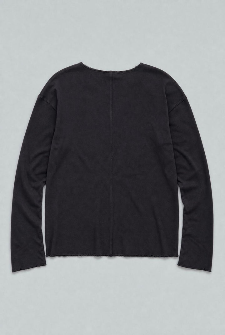 Raw Edge Sweatshirt - Black - Crewneck Sweatshirt