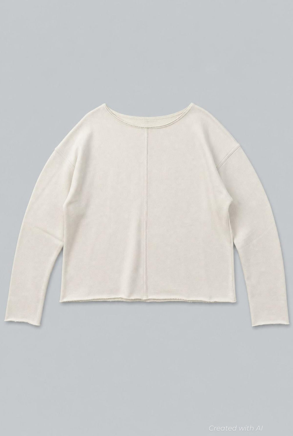 Raw Edge Sweatshirt - Ivory - Sweatshirt