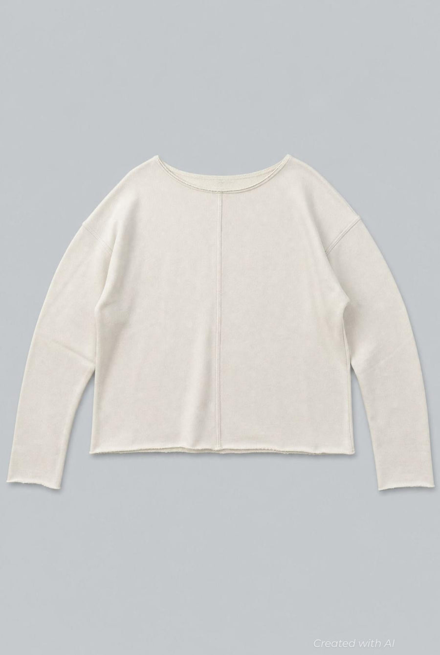Raw Edge Sweatshirt - Ivory - Sweatshirt