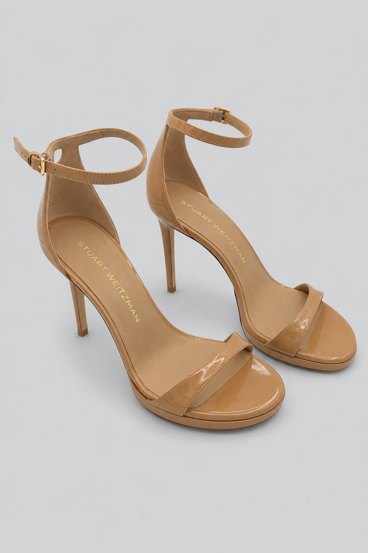 Women's Nudist Platform High Heel Sandals - Adobe