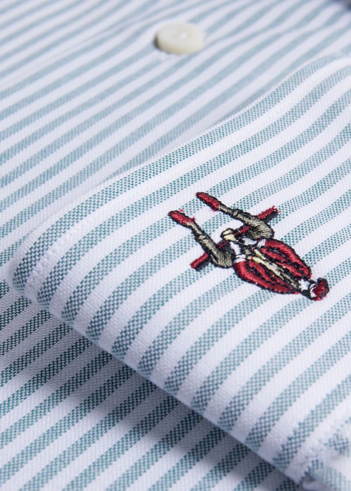 Stripe Oxford Logo Sport Shirt - Green