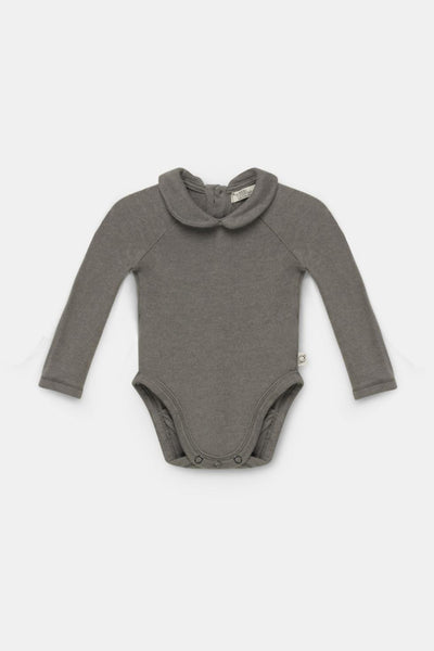 Recycled collared baby bodysuit - Grey - 6M - Bodysuit