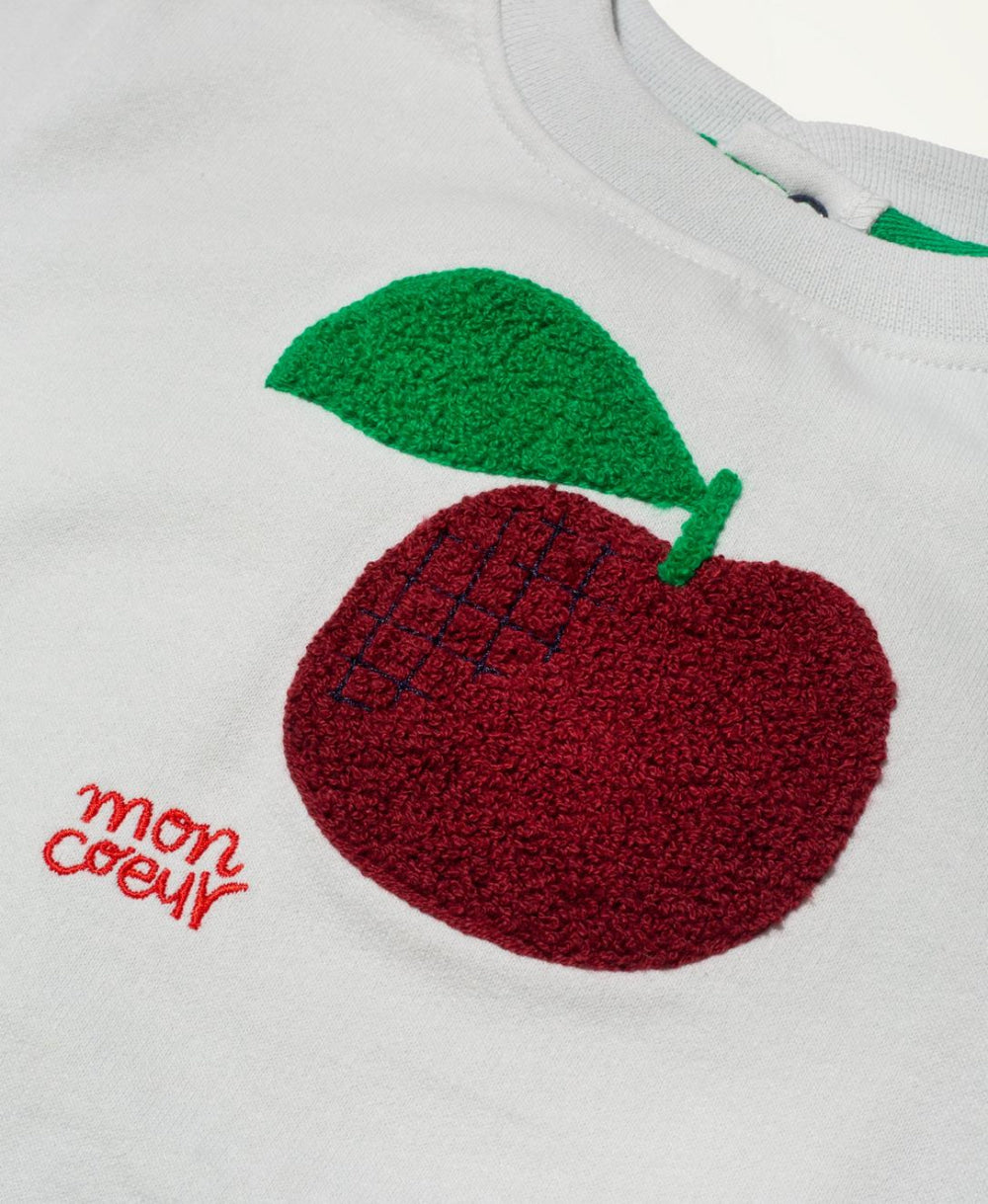 Recycled Cotton Apple Baby Sweatshirt - Sky Blue - Crewneck Sweatshirt