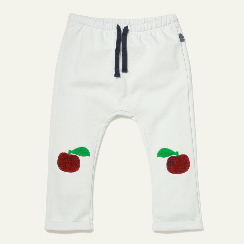 Recycled Cotton Apple Patch Baby Pant - Sky Blue - FINAL SALE - Pants