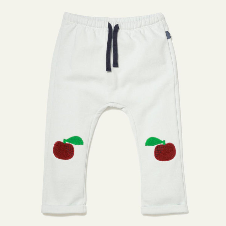 Recycled Cotton Apple Patch Baby Pant - Sky Blue - FINAL SALE - Pants