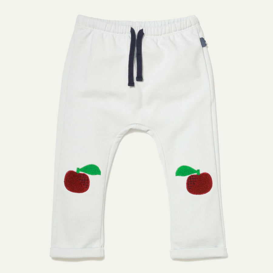 Recycled Cotton Apple Patch Baby Pant - Sky Blue - FINAL SALE - Pants