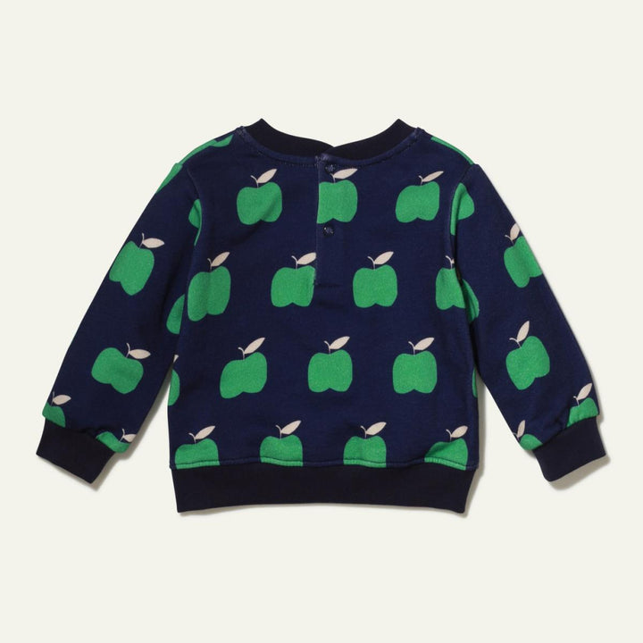 Recycled Cotton Apples Baby Sweatshirt - Blue Ribbon Apple - Crewneck Sweatshirt