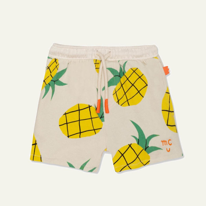 Recycled Cotton Pineapple Harvest Cropped Girl Shorts - Natural/multi - FINAL SALE - Shorts