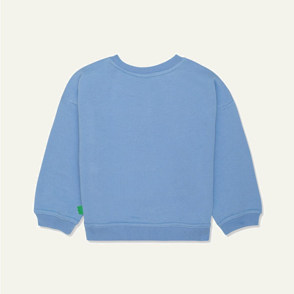 Recycled Cotton Pockets Kid Sweatshirt - Della Blue/multi - Crewneck Sweatshirt