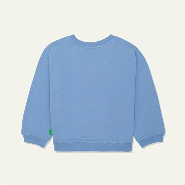 Recycled Cotton Pockets Kid Sweatshirt - Della Blue/multi - Crewneck Sweatshirt