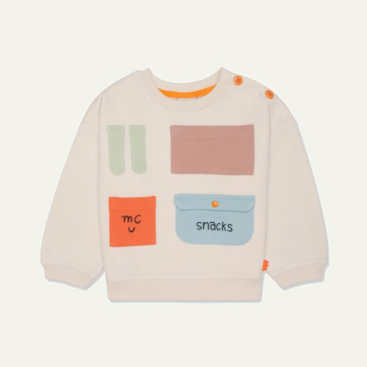 Recycled Cotton Pockets Kid Sweatshirt - Natural - crewneck sweatshirt - baby
