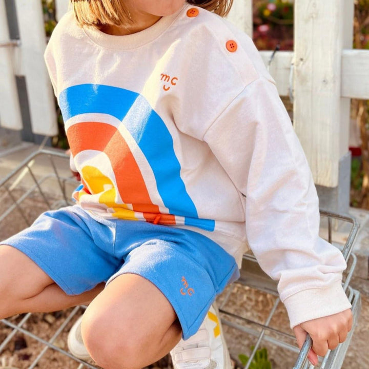 Recycled Cotton Rainbow Kid Sweatshirt - Natural/multi - Crewneck Sweatshirt