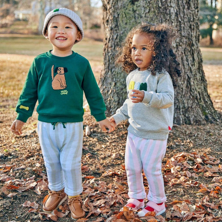 Recycled Cotton Spot Baby Sweatshirt - Pine Green - Crewneck Sweatshirt
