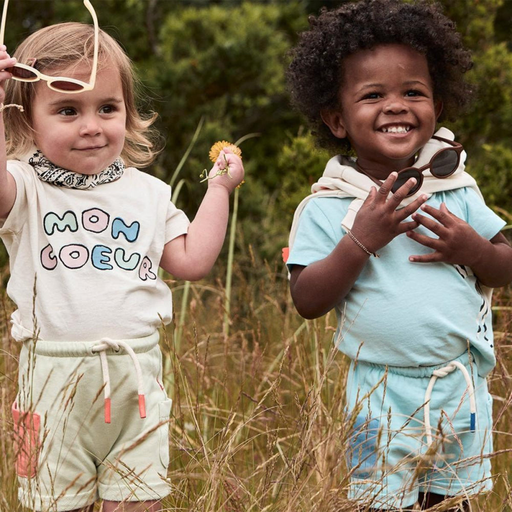 Recycled Cotton Sterling Blue Baby Shorts - Sterling Blue - FINAL SALE - Shorts