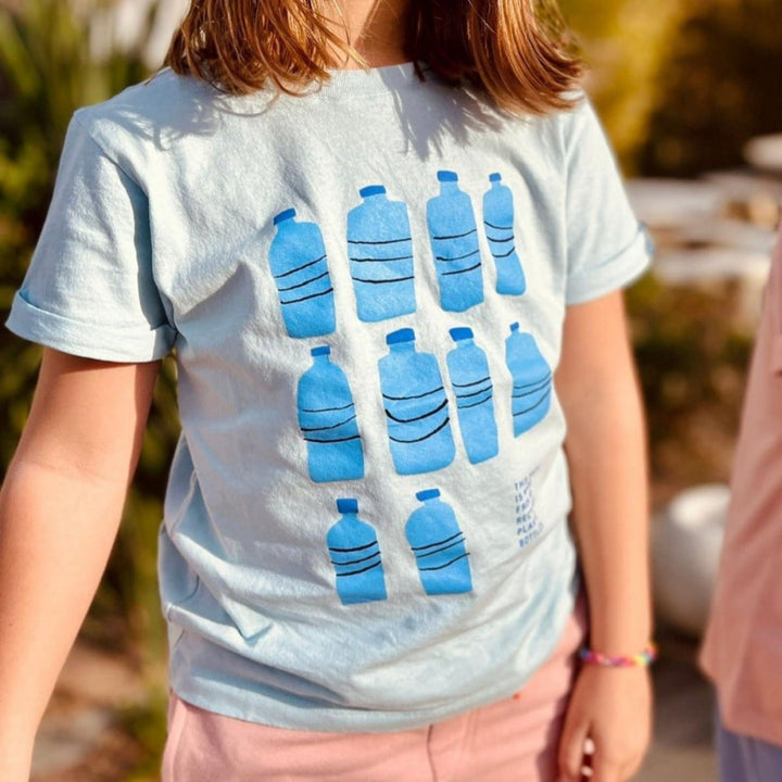 Recycled Cotton Ten Bottle Kid T-shirt - Sterling Blue/della Blue - FINAL SALE - T-shirt