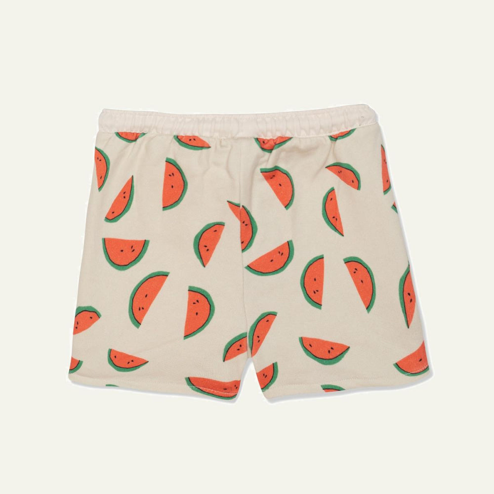Recycled Cotton Watermelon Slices Cropped Girl Shorts - Natural - FINAL SALE - Shorts