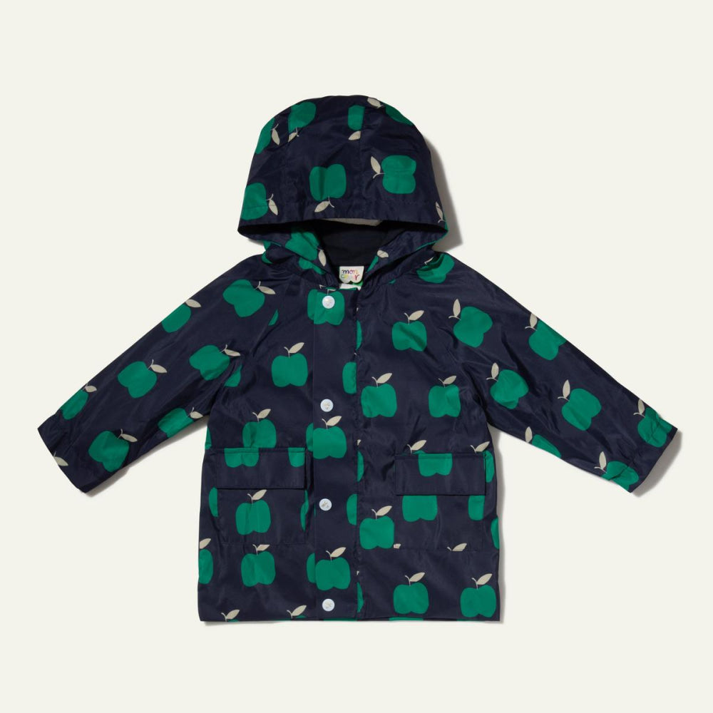 Recycled Fabric Apple Baby Raincoat - Blue Ribbon Apple - Raincoat