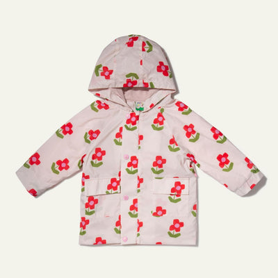 Recycled Fabric Flower Baby Raincoat - Pink Petal Floral - raincoat - kids