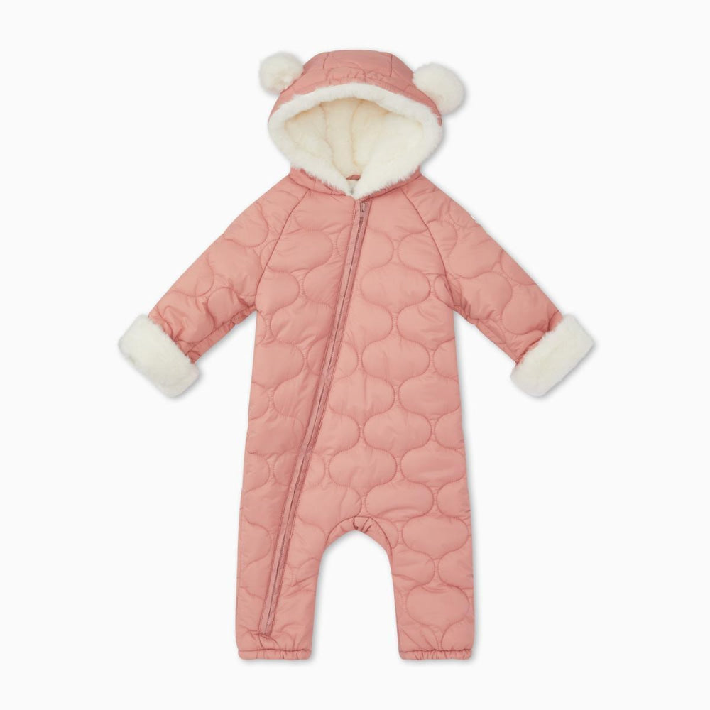 Recycled Waterproof Quilted Pramsuit - Blush - 0-3m - Jumpsuit