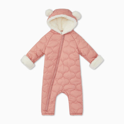 Recycled Waterproof Quilted Pramsuit - Blush - 0-3m - Jumpsuit