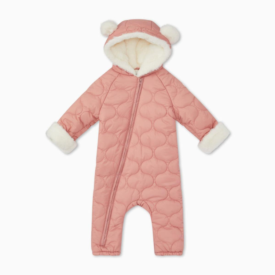 Recycled Waterproof Quilted Pramsuit - Blush - 0-3m - Jumpsuit