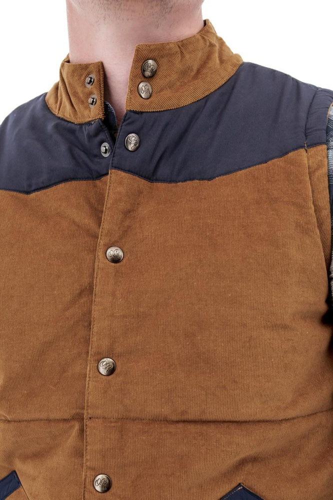 Reese Quilted Cord Vest - Tobacco Brown - Vest