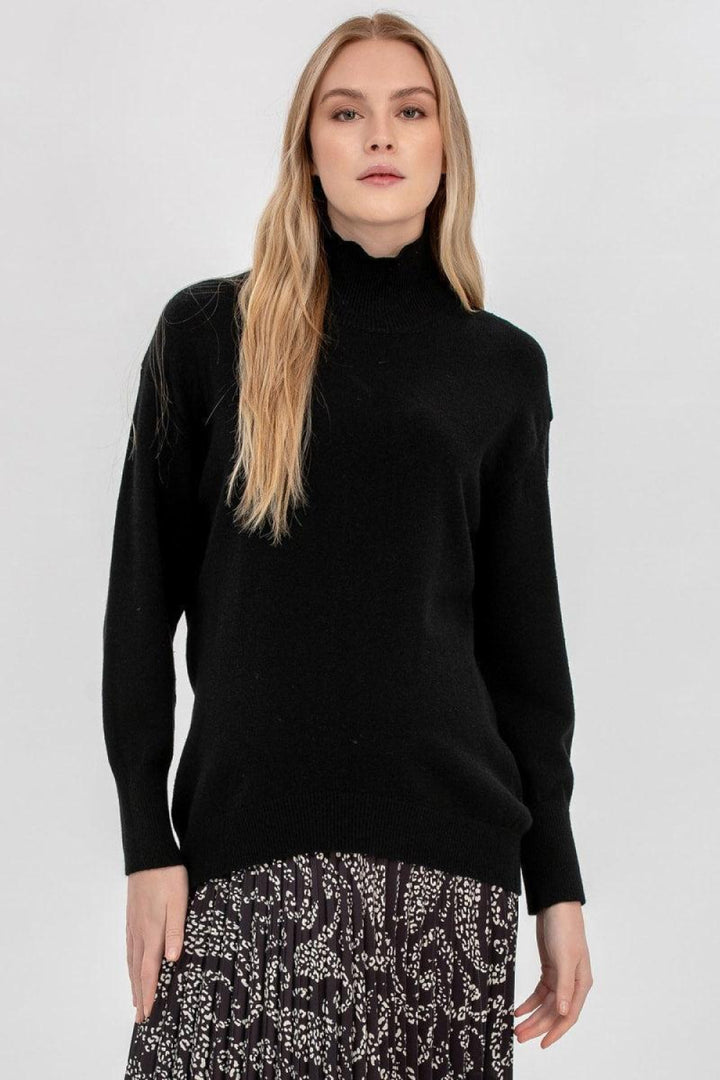 REGINA Maternity Turtleneck Sweater - Black - Turtleneck