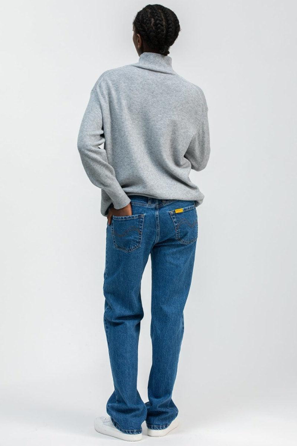 REGINA Maternity Turtleneck Sweater - Light Grey Mel - Turtleneck