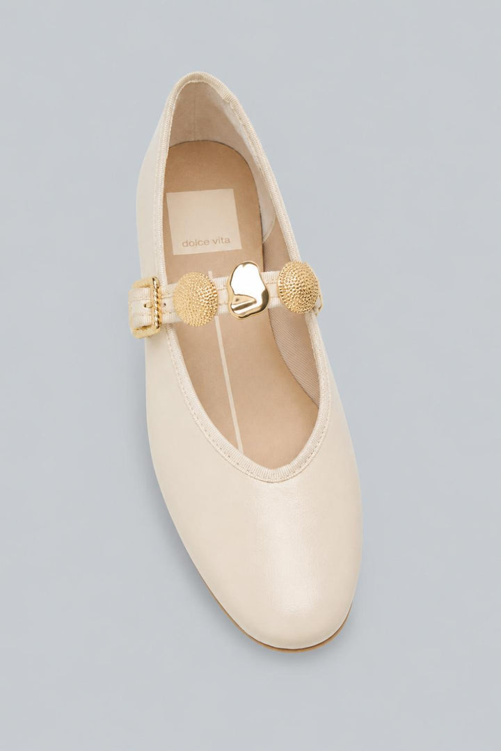Relan Leather Ballet Flats - Off White Leather - 8MUS - Flats