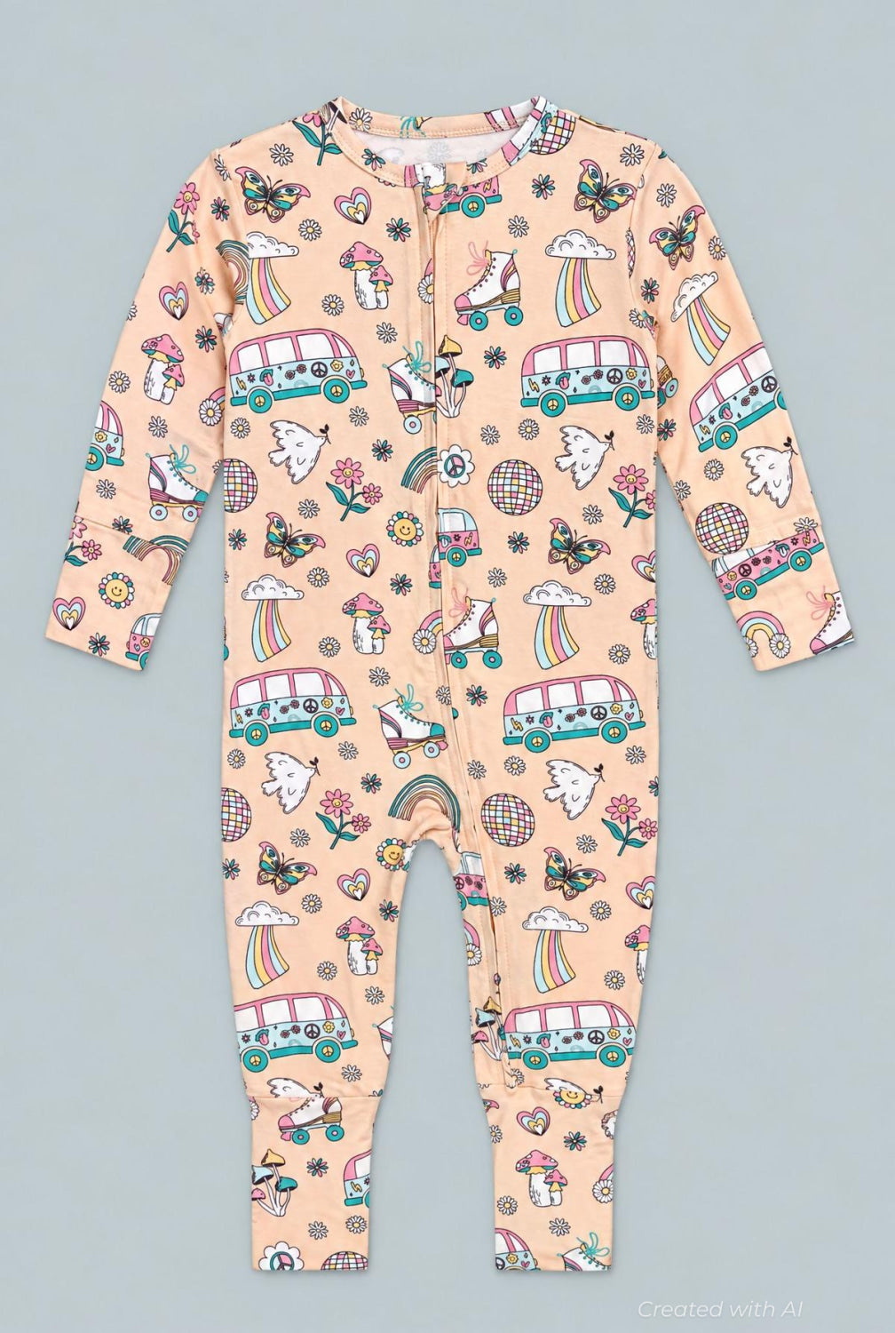 Retro Roller Skates Convertible Romper - Groovy Skates - Romper
