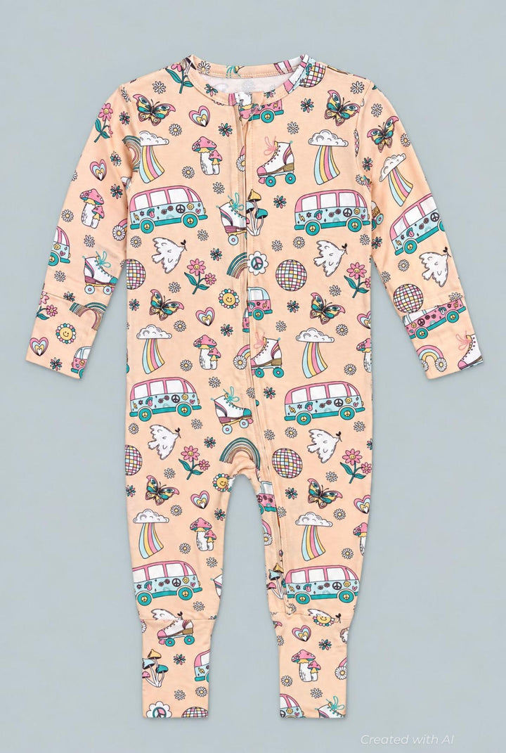 Retro Roller Skates Convertible Romper - Groovy Skates - Romper